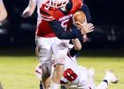 Randolph's Carter Schnoor breaks loose from a Plainview defender and heads downfield